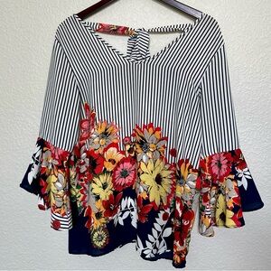 VICI Striped Floral Top Small